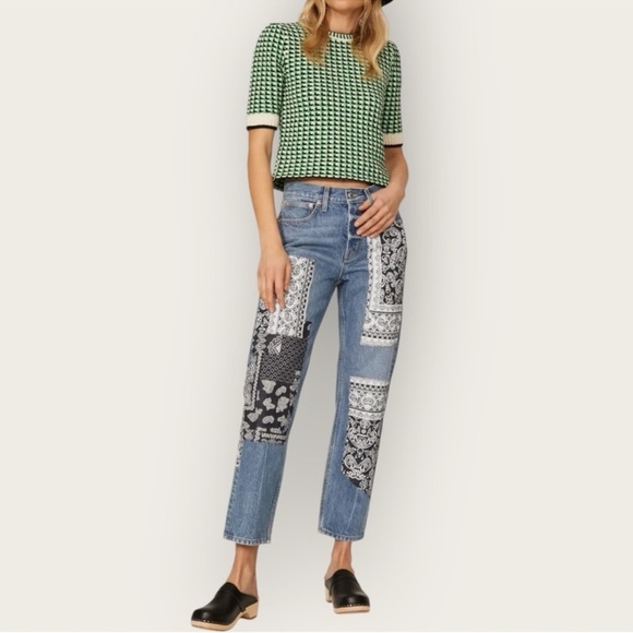 Maje Denim - Maje Patched Boyfriend Jeans Blue US 0 France 34